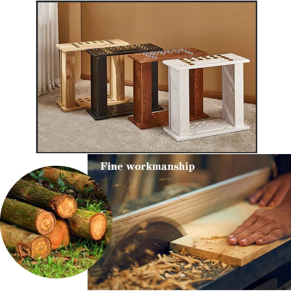 Pool Racks,Pool Stick Holder Billiard Racks Holds 16 Fishing Rod Rack Solid Hardwood Floor Stand
