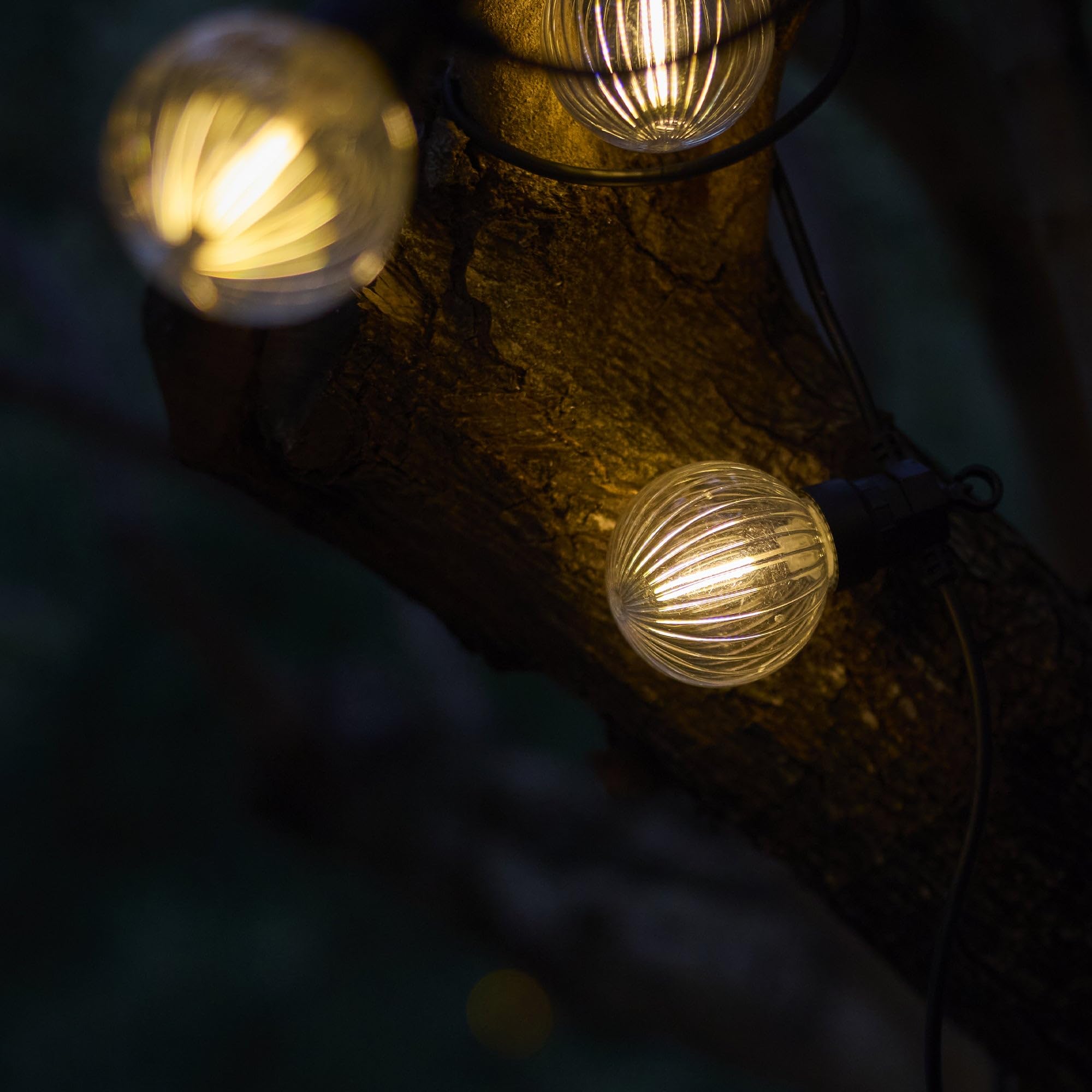 BAMBY LIGHT solarny łańcuch świetlny, 10 żarówek LED, ciepła biel, możliwość ściemniania, 8 m