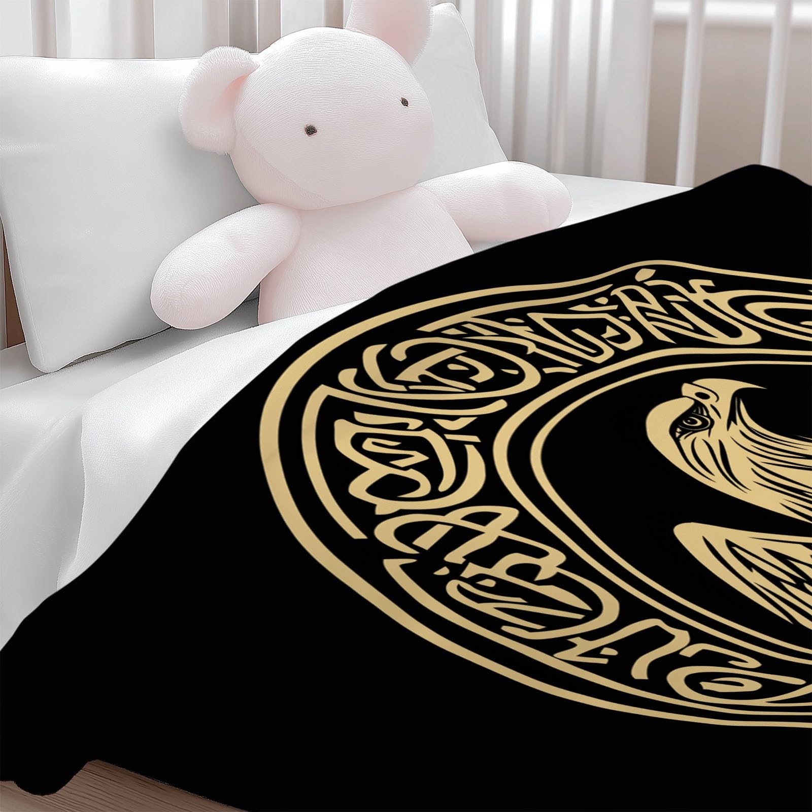 Générique Koce Kliny 180 x 220 cm Logo Symbol Orzeł Wiking Koc polarowy w kratę, miękki i ciepły pled narzuta na sofę flanelowy koc dziecięcy koc do biura drzemka