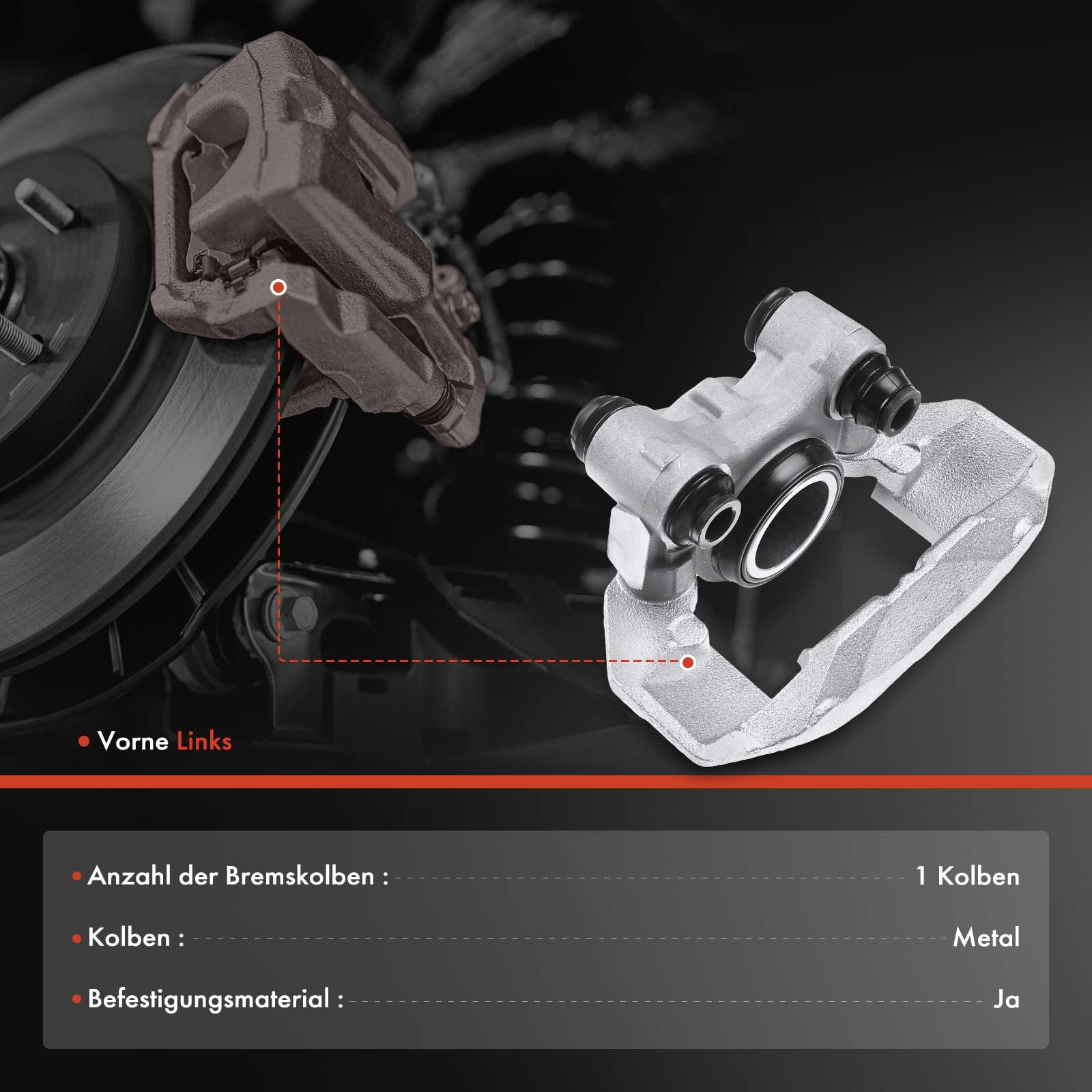 Frankberg Brake Caliper Front Axle Left Compatible with AX 1987  