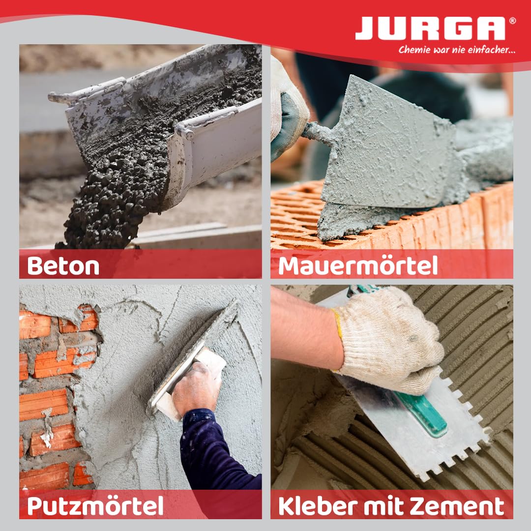 JURGA Beton Plastifizierer 10L (≈2000kg Zement) Betonzusatzmittel, Widerstandsfähig gegen Frost & Tausalz, Keine Stahlkorrosion
