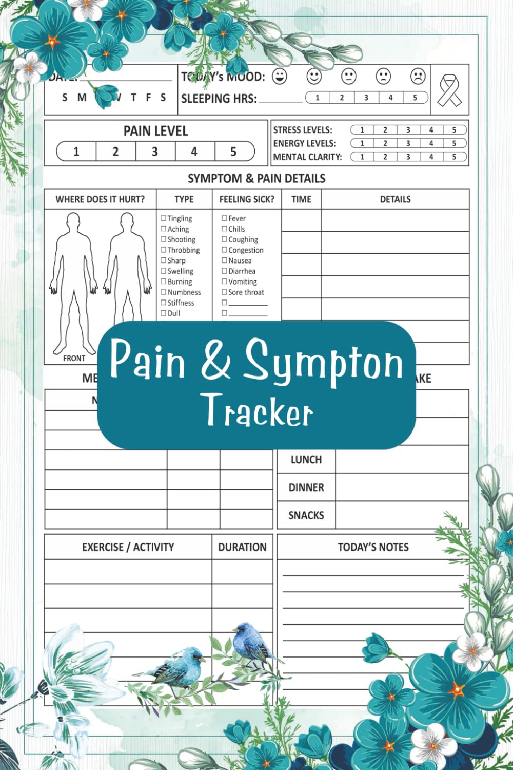 Pain & Symptom Tracker: A 120-Day Guided Journal: Detailed Daily Pain Assessment Diary, Mood Tracker & Medication Log for Chronic Illness Management: Jimenez, Rosanna: Amazon.com: Books pain-symptom-tracker-a-120-day-guided-journal-detailed-daily-pain-assessment-diary-mood-tracker-medication-log-for-chronic-illness-management-jimenez-rosanna-amazon-com-books