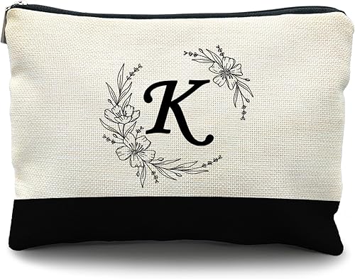 Likjad Bolsa de cosméticos para dama de honor, bolsa de maquillaje personalizada, bolsa de maquillaje personalizada con monograma inicial, regalos