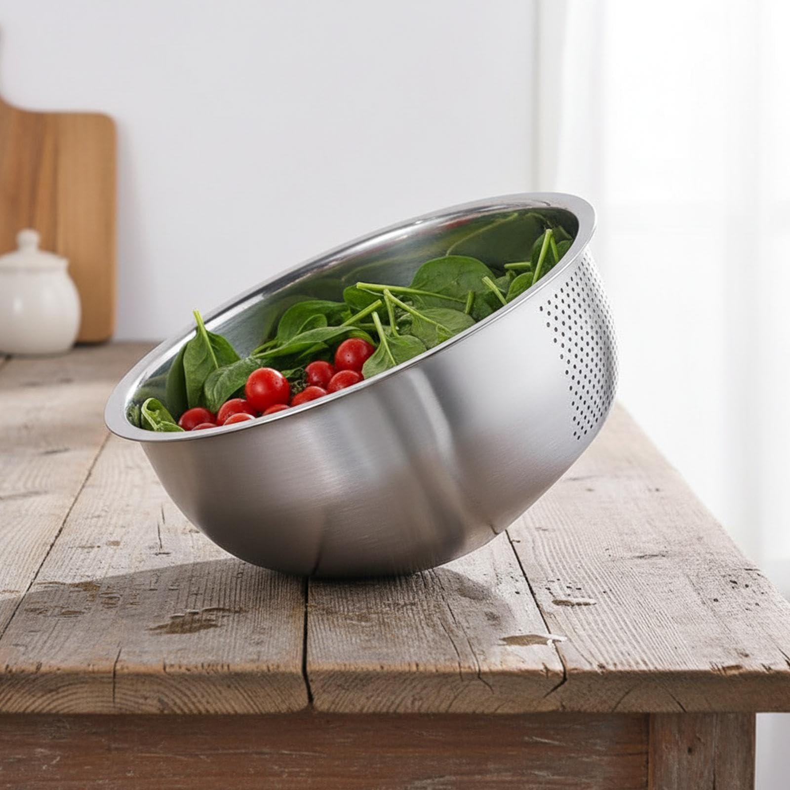 Colcolo Colador de arroz, recipiente para lavar con lateral, colador de cocina, utensilio de limpieza, de pasta para frijoles, herramienta de cocina, L