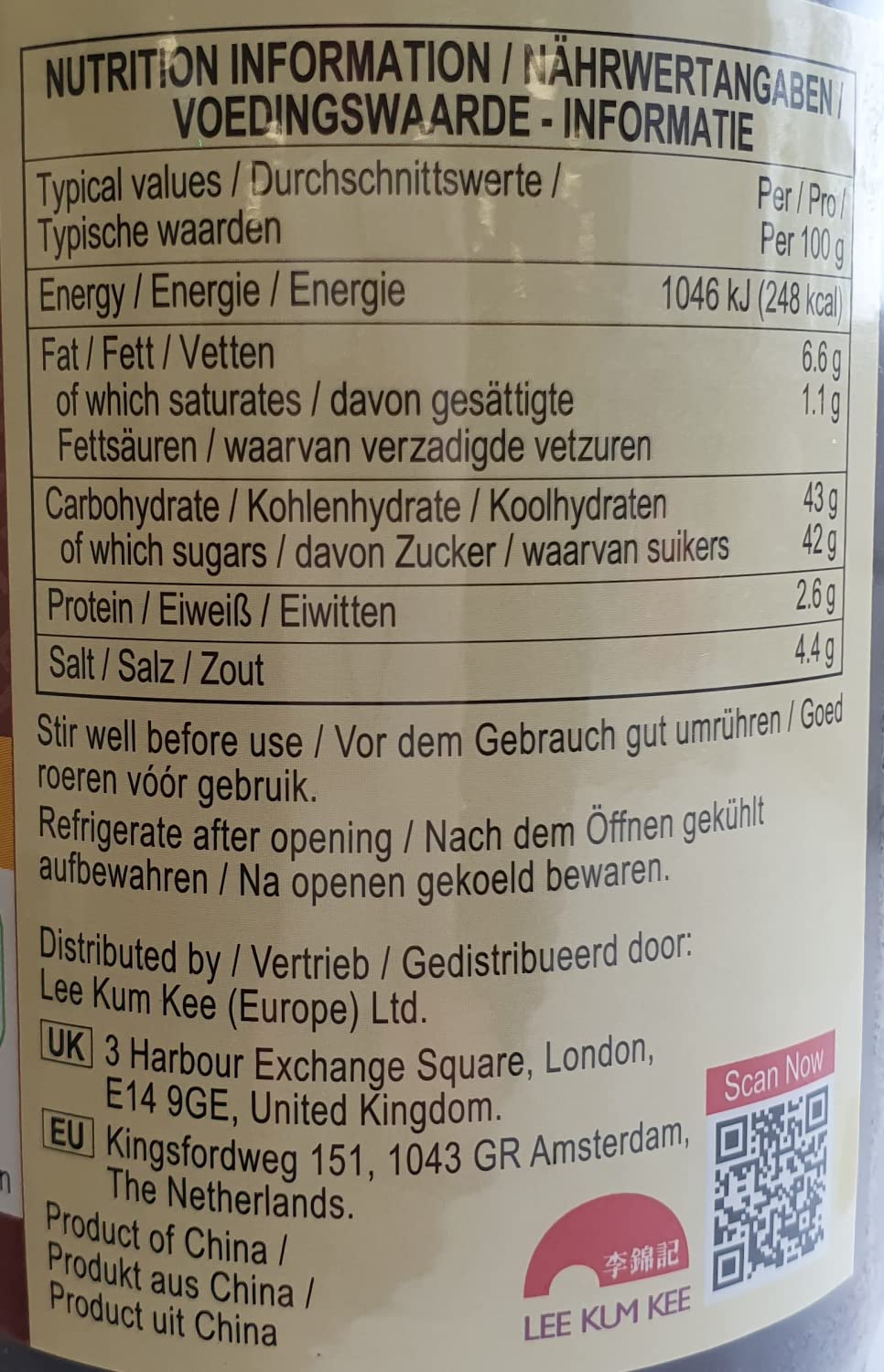Lee Kum Kee Salsa para Pato Asado y Pato Peking Apto tambien para Pollo Asados 383g