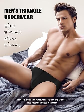 Arjen Kroos Mens Solid Bikini Underwear Comfortable Quick Dry Swim Briefs