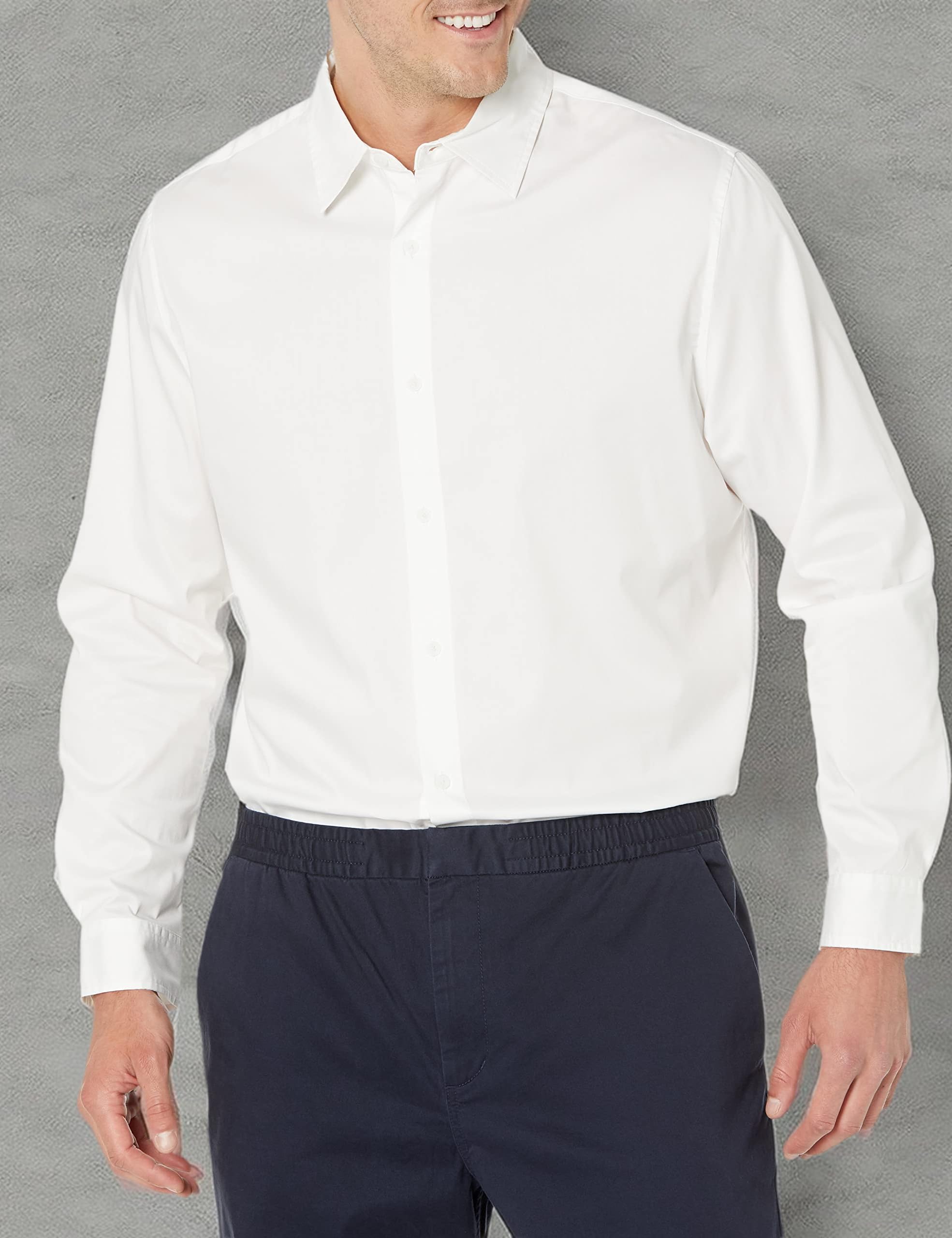 Amazon Essentials Uomo Camicia Elegante Elasticizzata a Maniche Lunghe e Antipiega vestibilità Regolare