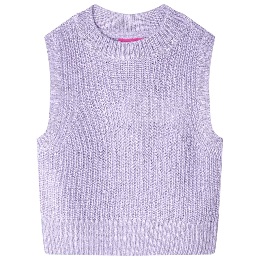 Vidaxl Unisex Kids Light Lilac Kids' Sweater Kids Pullover Sweatshirt Knitwear Vest Knitted 128