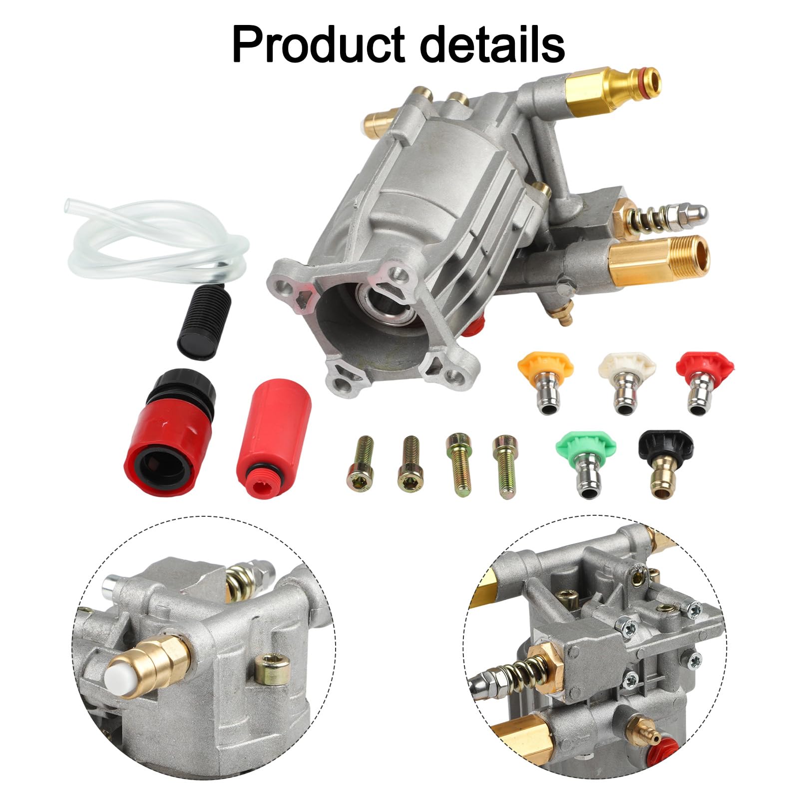 Schaft Horizontale Hochdruckreiniger-Pumpe, 400–2750 PSI bei 2,2–2,4 GPM Ersatzpumpe für Hochdruckreiniger, Hochdruckreiniger-Pumpe für Gasreiniger kompatibel mit KARCHER, Honda