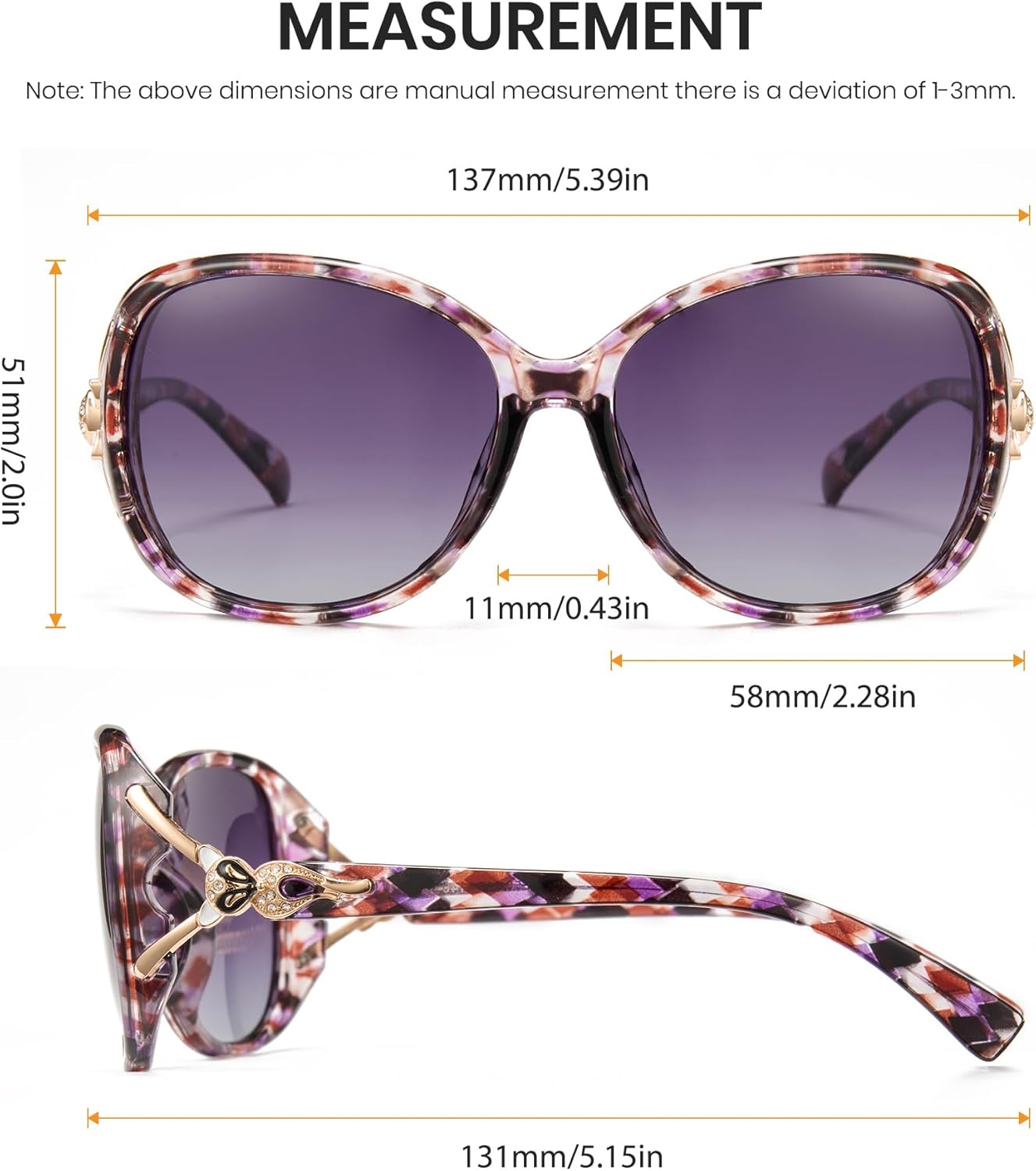 Cyxus New Polarized Sunglasses for Women UV Protection TAC Lens Oval Ultralight PC Frame Shades - Image 5