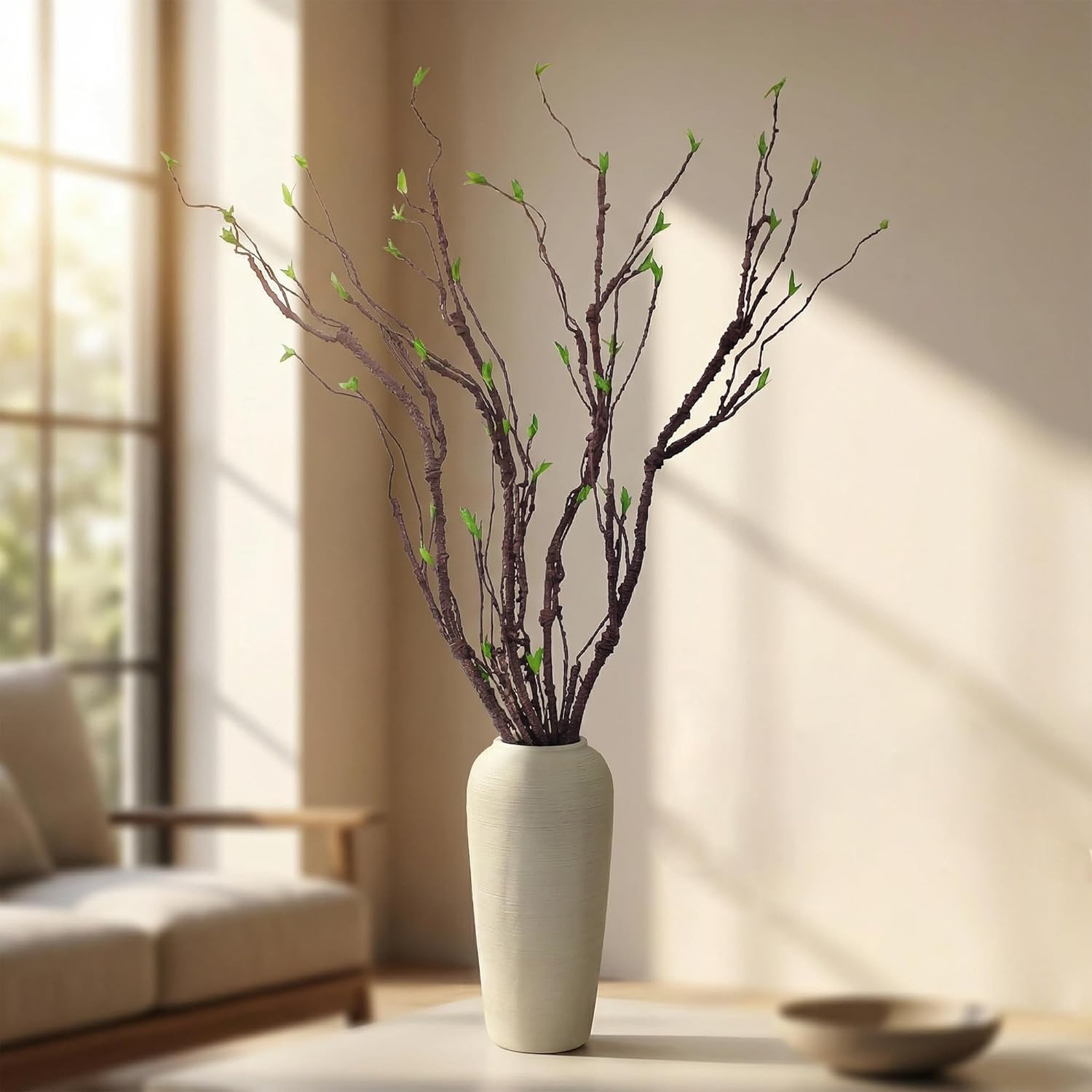 4pcs 40inch Bendable Artificial Tree Branches Vines Twigs Simulated Tree Vines Suitable for Living Rooms Balconies railings Crawling Pets Christmas Tree Branch Decor Halloween Decorations