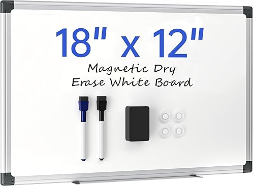 Miniatura 10 de VUSIGN Pizarra blanca magnética de 36 x 24 pulgadas para pared, pizarra de borrado en seco con marco plateado, pizarra blanca colgante para oficina,