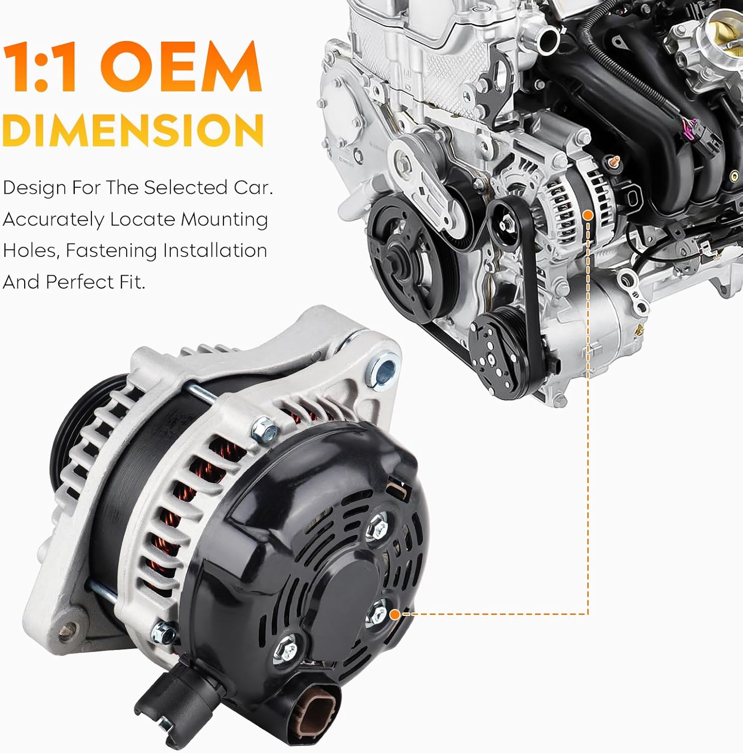 New Alternator for 3.5L 2008-2010 Honda Odyssey, 2009-2011 Pilot, 2009-2011 Ridgeline, Acura MDX ZDX 3.7L 2010-2013, TL 3.5L 3.7L 2009-2014, TSX 3.5L 2010-2014, RL 3.7L 2009-2012, 11391, 11391N