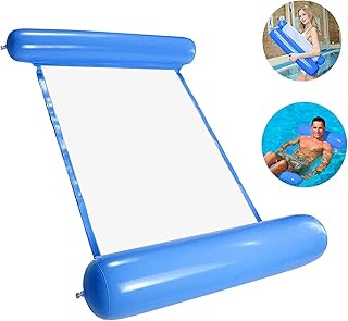 Hamaca de Agua, Tumbona Flotante Hamaca 4 en 1 Piscinas De Verano Al Aire Libre Inflable del Flotador Hamaca Cama Plegable para Sillas De Agua Flotante Piscina Tumbonas - Azul Oscuro (Azul Marino)