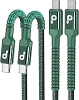 Vista 11 de Cable USBC de 10 pies, paquete de 2 cables largos USBC de carga rápida, cable trenzado de nailon USB C a USB C cargador de iPhone compatible