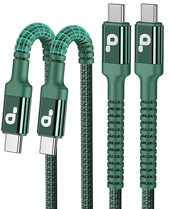 USB C Cable Fast Charging 10FT, 2Pack USBC to USBC Cable, iPhone 16 15 Charger Long Type C Nylon Braided USB-C Charger Cord for iPhone 17/16/15/Pro Max/Plus/Samsung Galaxy S23/LG and More-Green