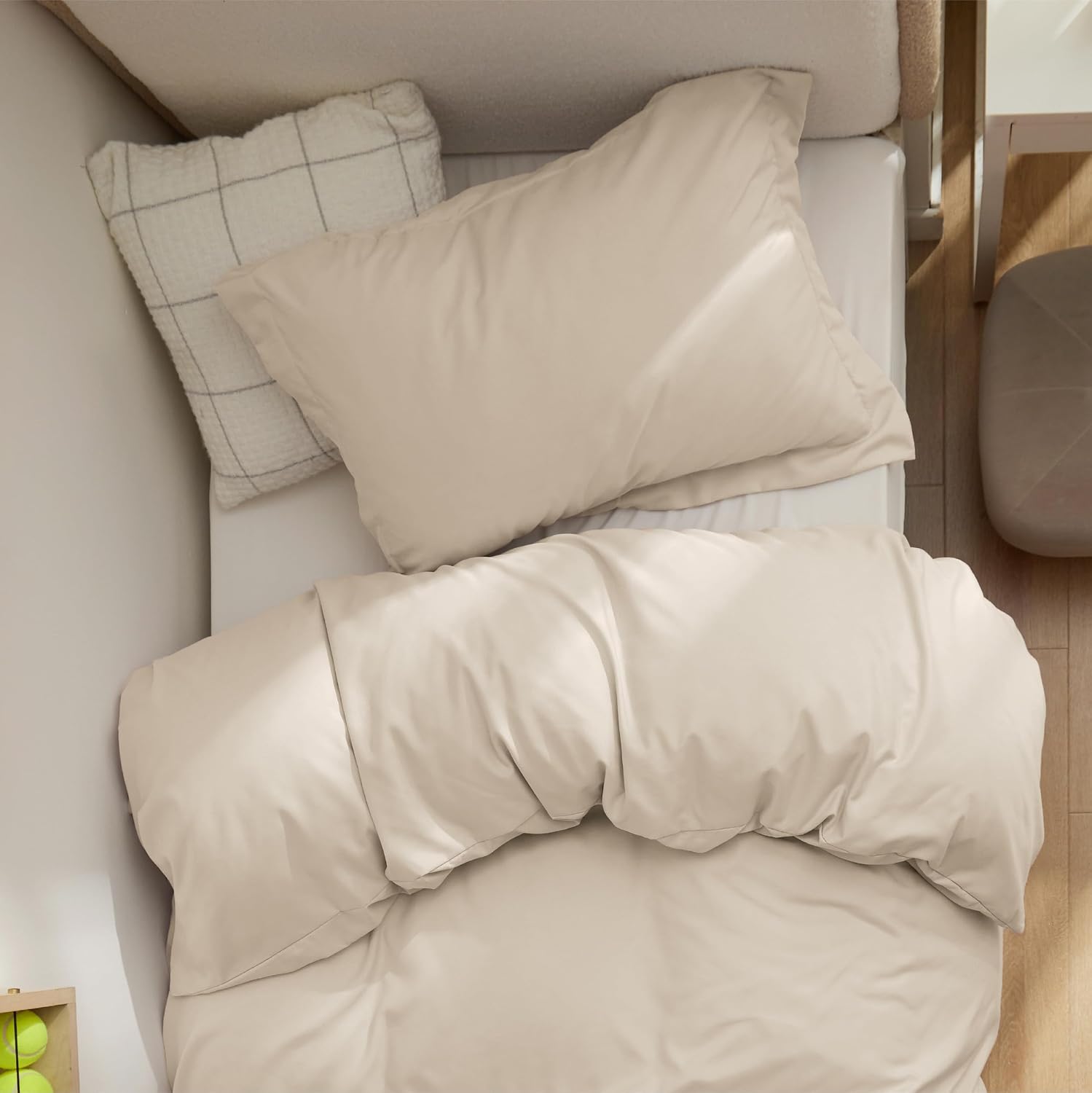 Bedsure Duvet Cover Twin/Twin XL Size - Soft Double Brushed Bedding Set for Kids & Adults, Zipper Closure, 2 Pieces, Includes 1 Duvet Cover (68"x90") & 1 Pillow Sham, NO Comforter, Linen thumbnail