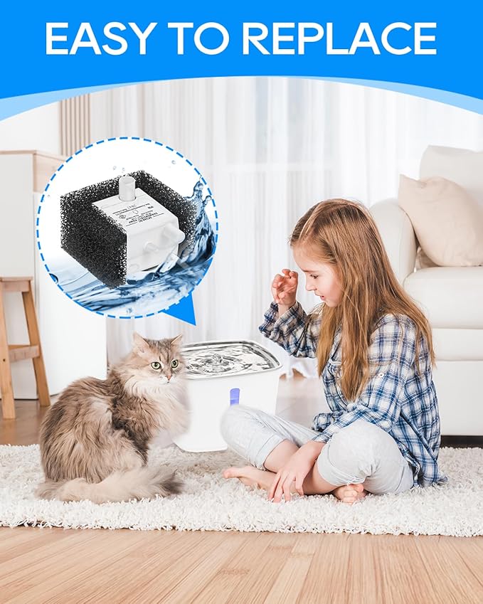 Filtros de Espuma Compatibles con Fuente de Agua PetSafe Viva para Gatos, 6 Piezas miniatura 5