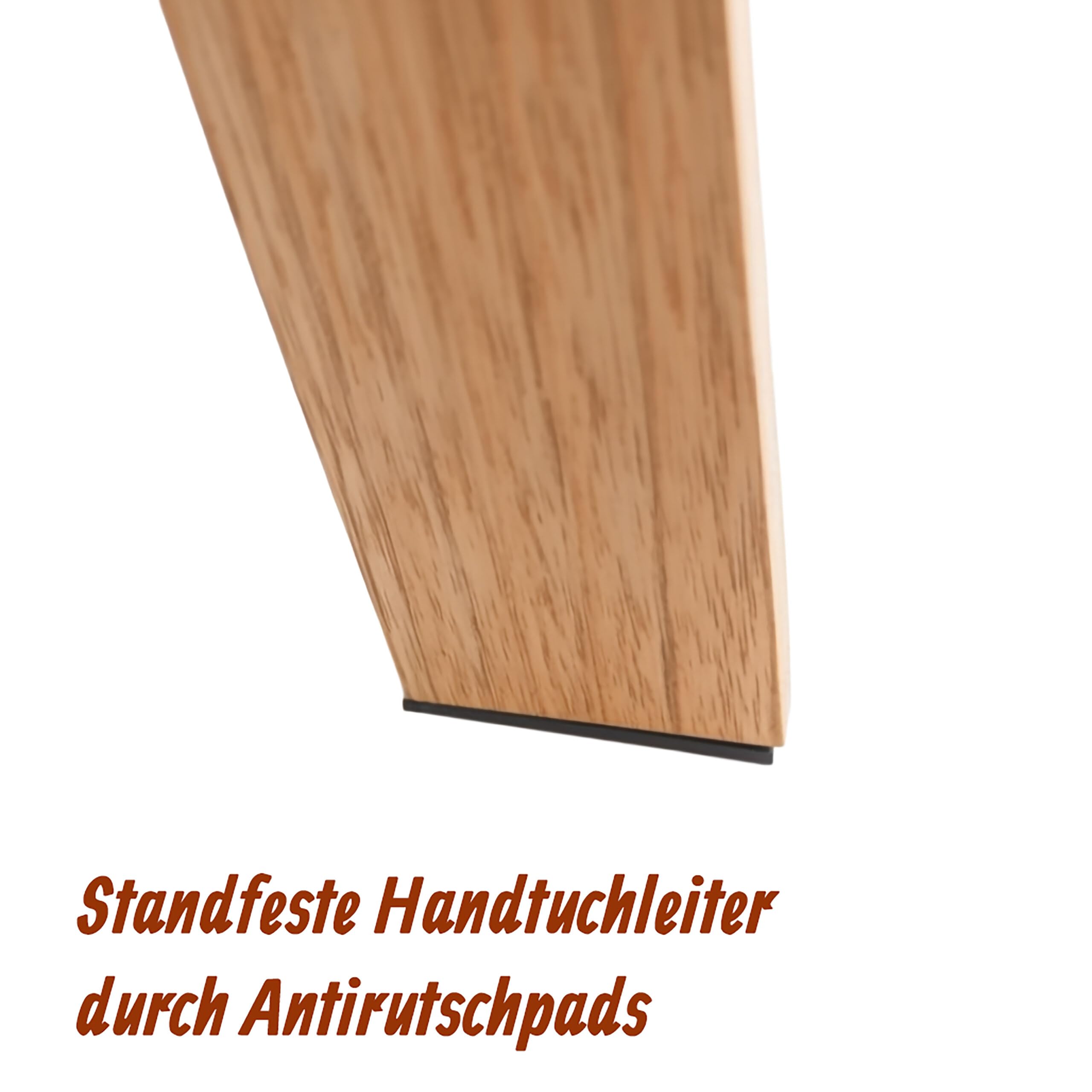 Relaxdays Leiterregal Walnussholz, 5 Etagen, Bad, Küche, Wohnzimmer, Standregal zum Anlehnen, HBT: 189x56x33 cm, Natur