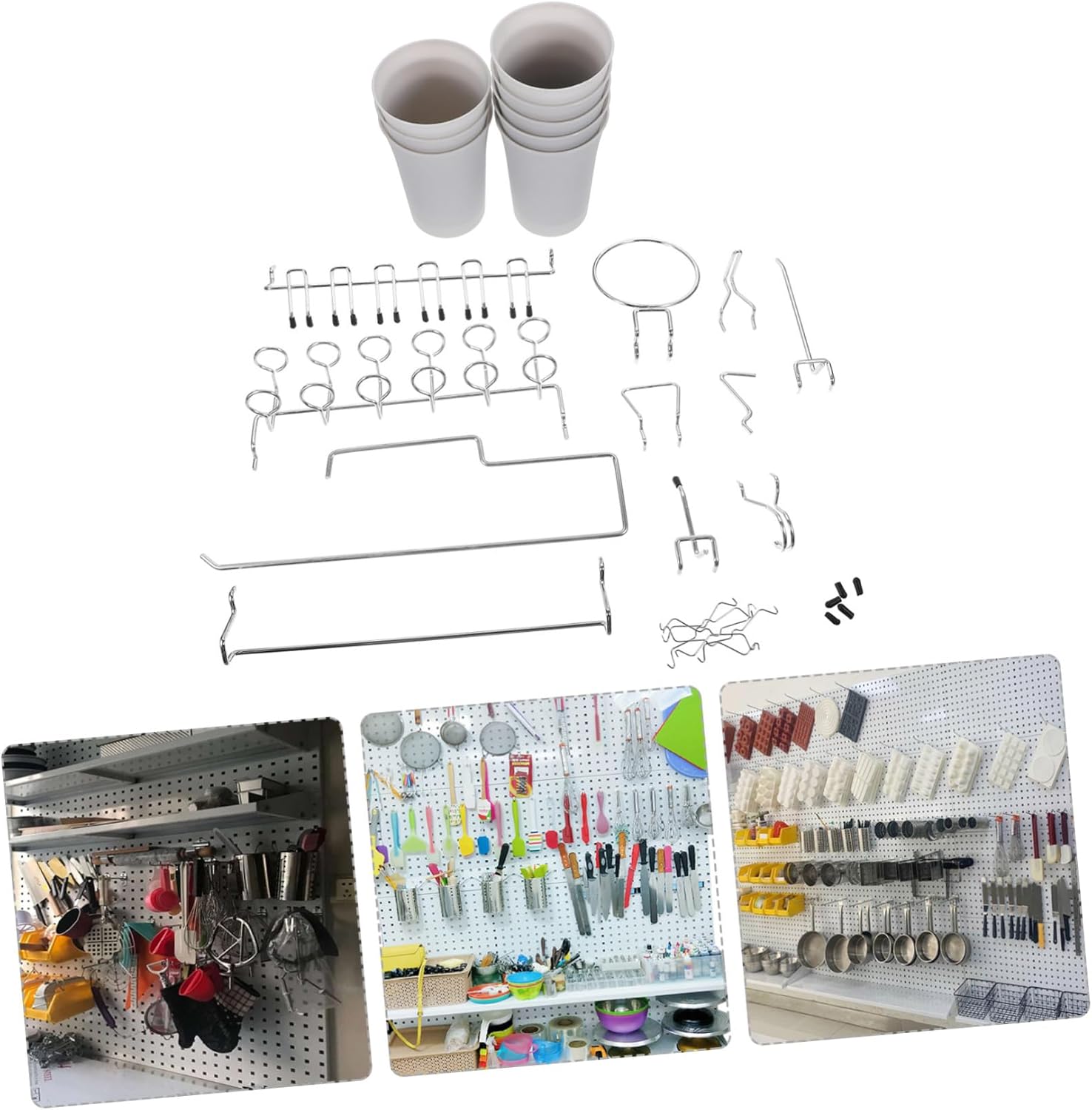 ABOOFAN 170-Piece Pegboard Hook Set Heavy-Duty Pegboard Accessories for Organizing Tools 1/8 1/4 Inch Compatible Craft Room and Garage Storage