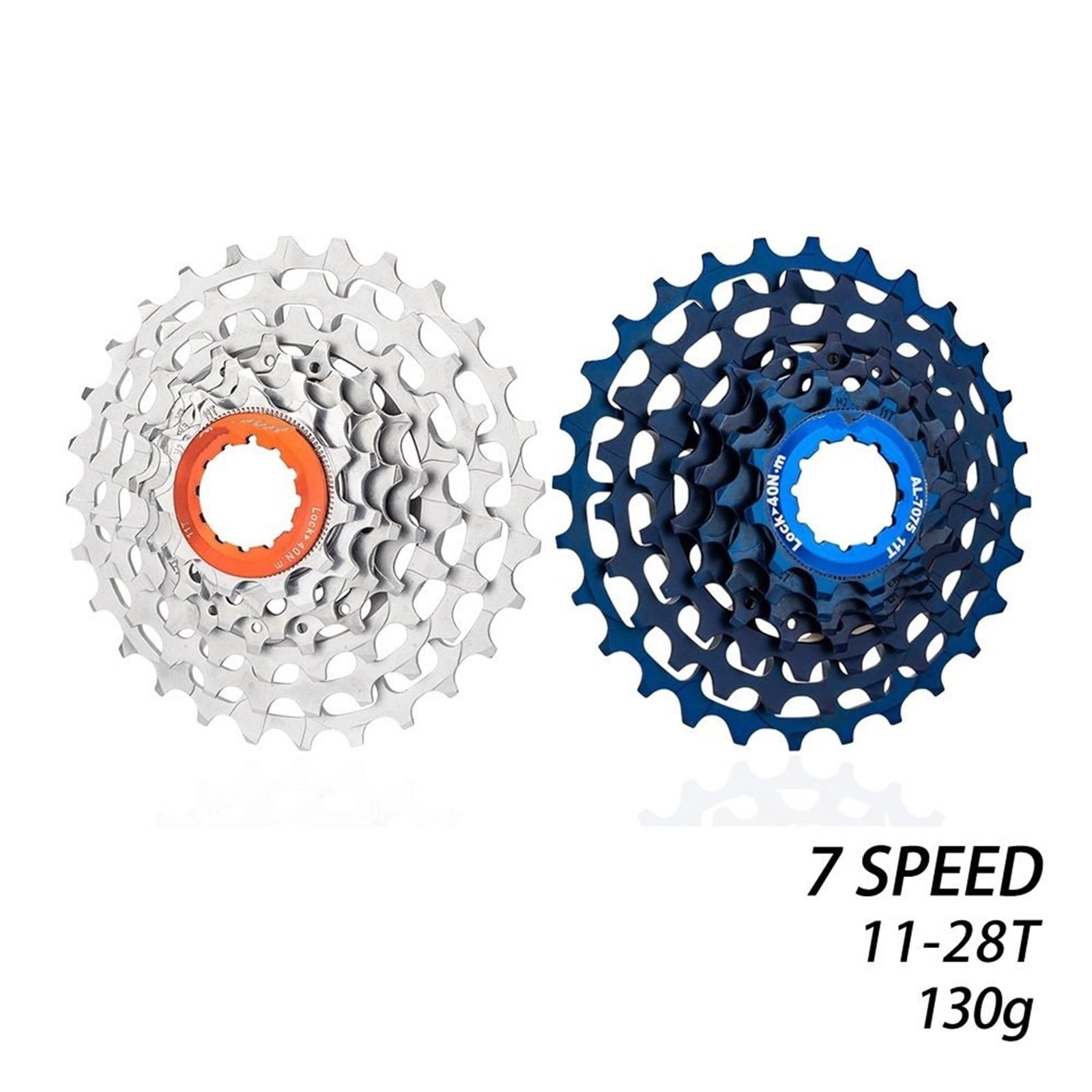 kaseta Pasuje do składanego roweru ZTTO 7 Cassette 7 Speed ​​11-28T Freewheel 130g 7V 28T ULT Sprocket BMX CNC K7 HG System Wolnobieg do roweru(7s 11-28T Navy Blue)