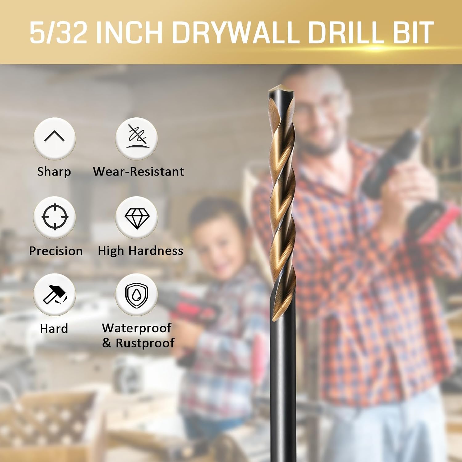 25 Pcs Drywall Cutting Bit, 5/32 Inch Spiral Rotary Cut Out Bits, High Speed Steel Guide Point Drywall Router Bits for Drywall and Gypsum Board, Outlet Boxes and Wall Openings, Door Openings