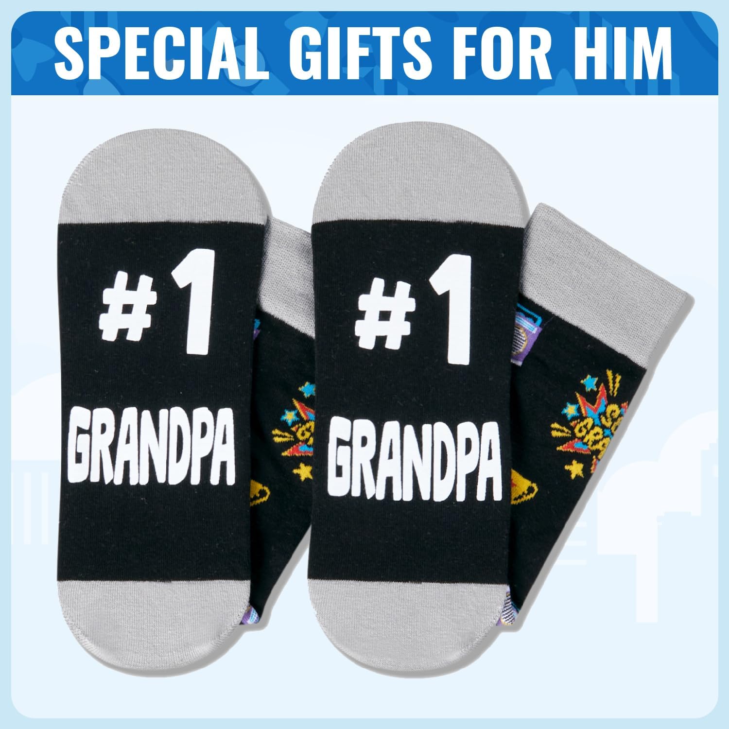 HAPPYPOP Unique Gifts for Him - Papa Son Gifts, Funny Men Socks Fathers Day - Image 4