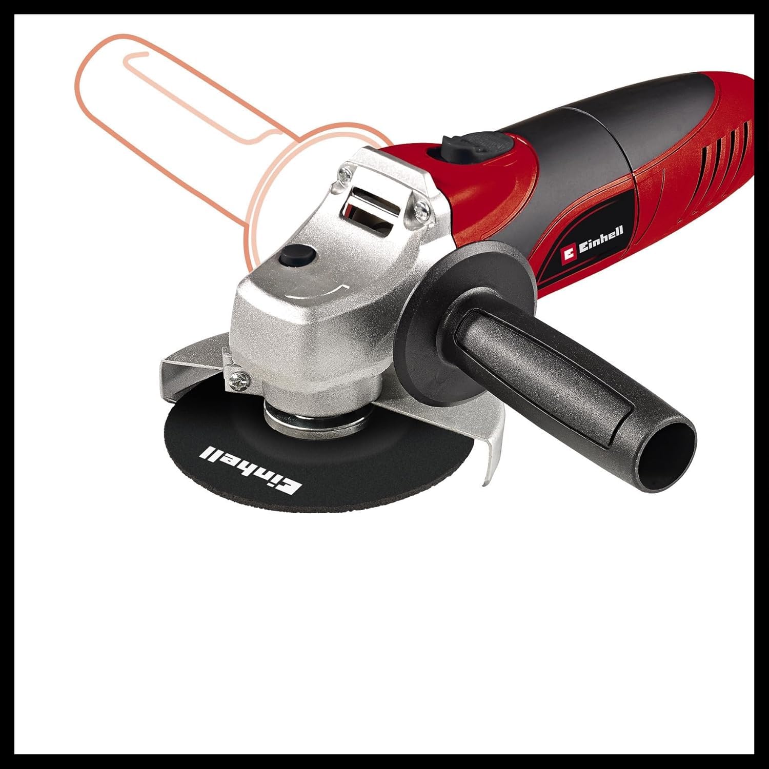 Einhell Amoladora angular TC-AG 125 (850W, 12.000 1/min de velocidad, disco de 125mm-ø, protector de disco, bloqueo de husillo, cabezal de engranaje plano de aluminio)