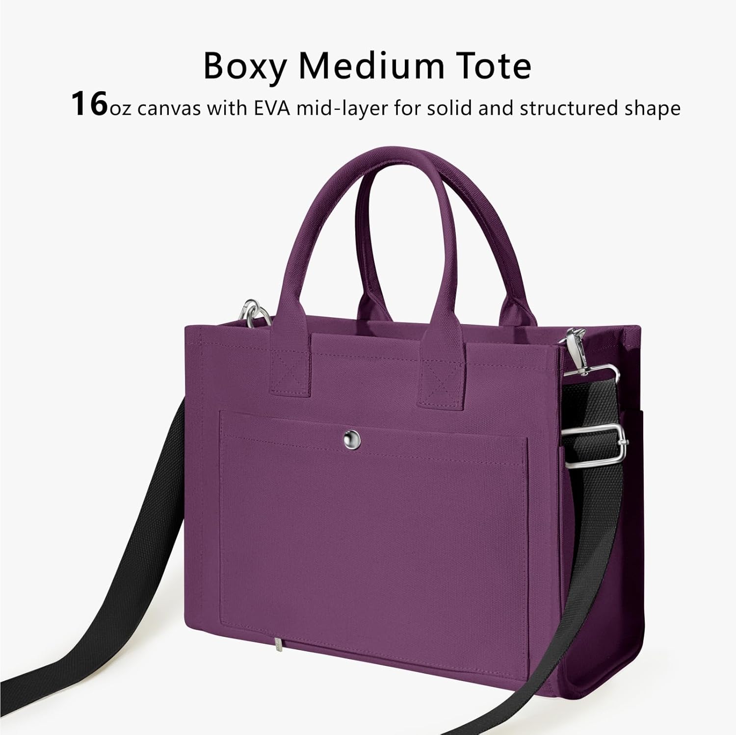 TOPDesign Heavy-Duty Canvas Tote Bag for Women, Adjustable Crossbody/Shoulder Handbag with 9 Pockets, Everything Tote - Image 7