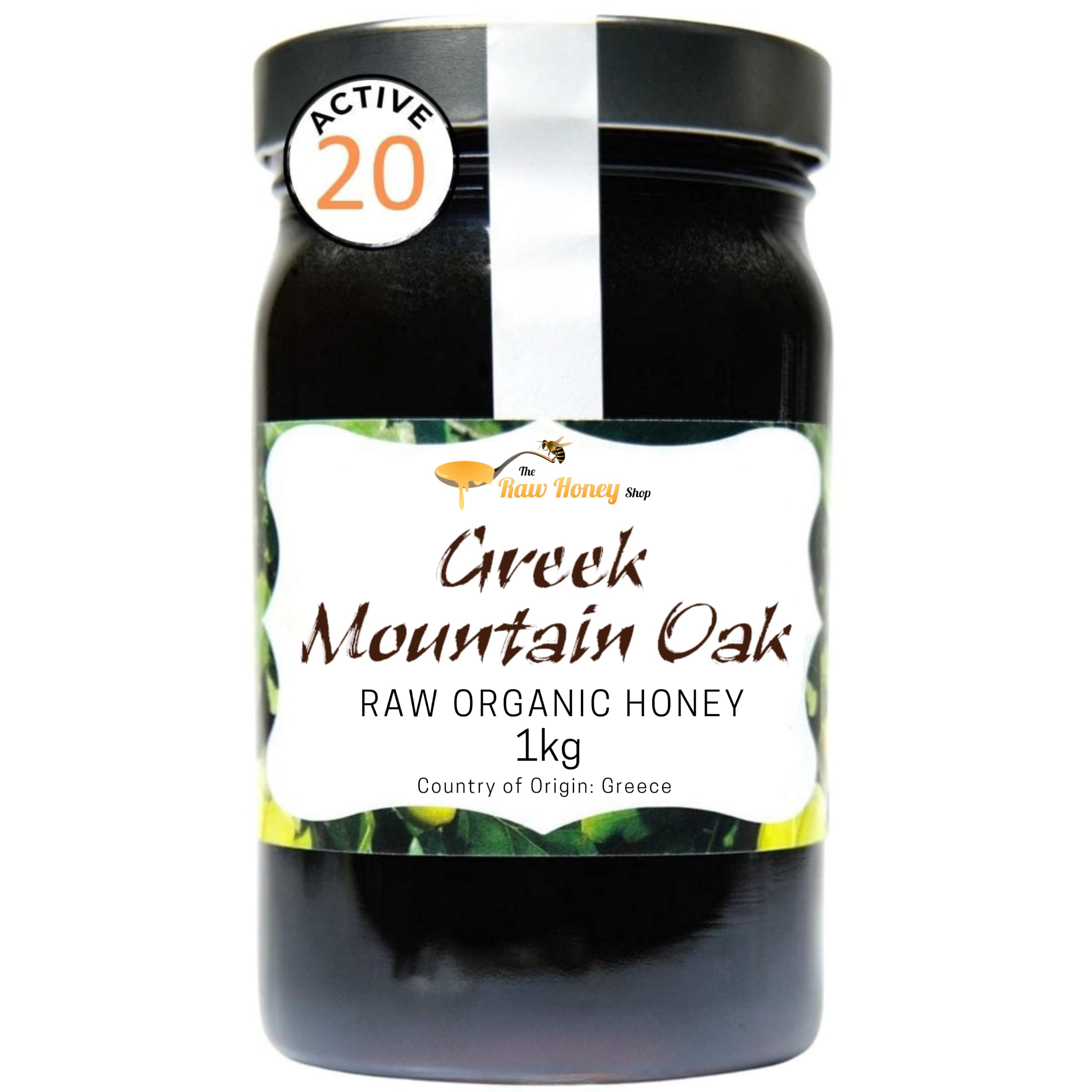 Thomas' ROHER HONIG AUS GRIECHISCHER BERGEICHE | Antibakterieller Berghonig | Dick & Unpasteurisiert | Einzelhersprung | The Raw Honey Shop | (1kg)