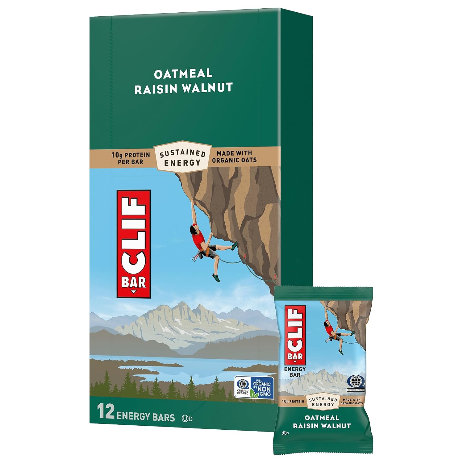 CLIF BAR - Energy Protein Bars - Oatmeal Raisin Walnut - Made with Organic Oats - Energy Bars - Non-GMO - (1 Count)