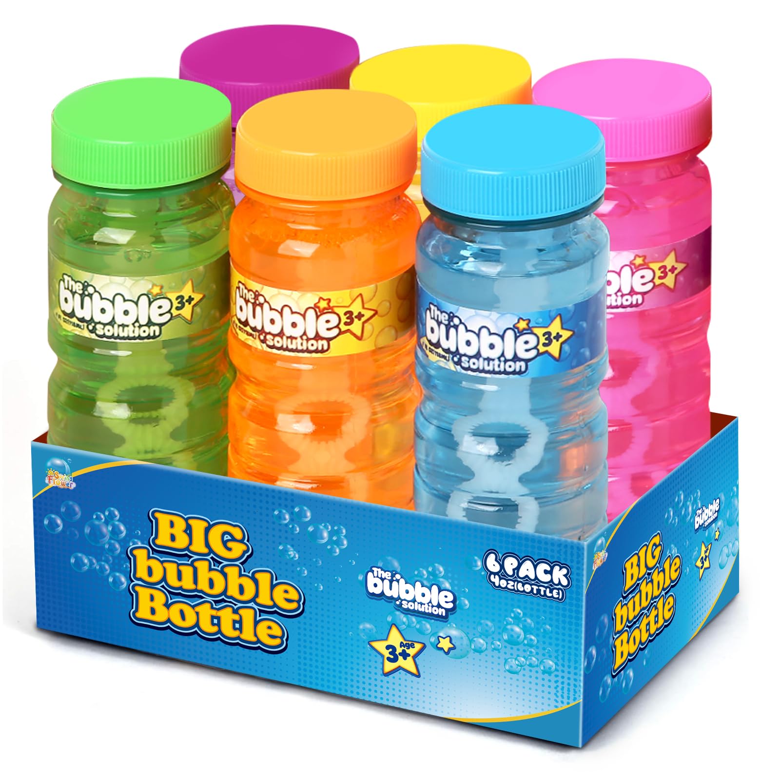 SpringFlower Bubble Bottles 6-Pack