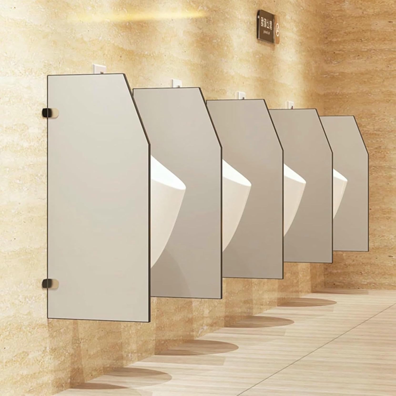 Mampara divisoria para urinario con herrajes de Acero Inoxidable, Separador de Pared para privacidad en baños públicos, Deflector de urinario Duradero y Funcional.