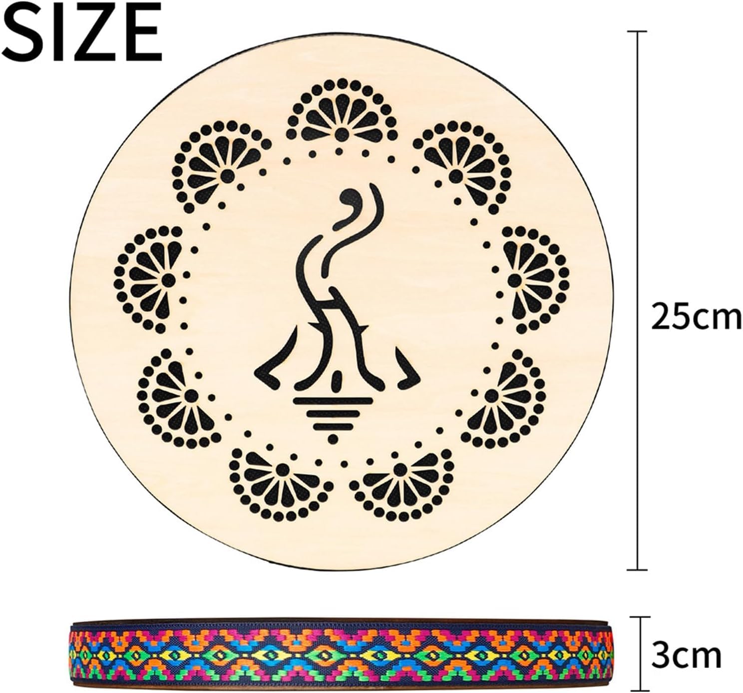 Tambor De Madera De 25 Cm, Tambor Oceánico De Percusión Manual, Sanación Con Sonido De Arroyo Natural, Instrumento De Percusión, Regalo Para Yoga Y Meditación, Liberación De Presión