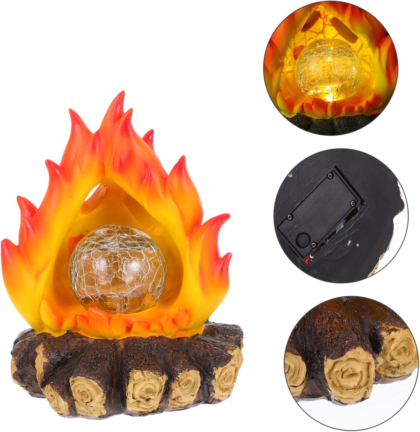 Realistic Solar Flicker Lantern Solar Floor Lamps Outdoor d Campfire Night Light Led Fake Fire Logs for Home Decor