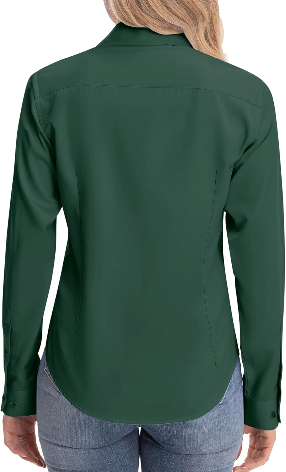 siliteelon Womens Classic-Fit Dress Shirts Long Sleeve Button Down Wrinkle-Free Stretch Solid Casual Work Office Blouse Top - Image 4