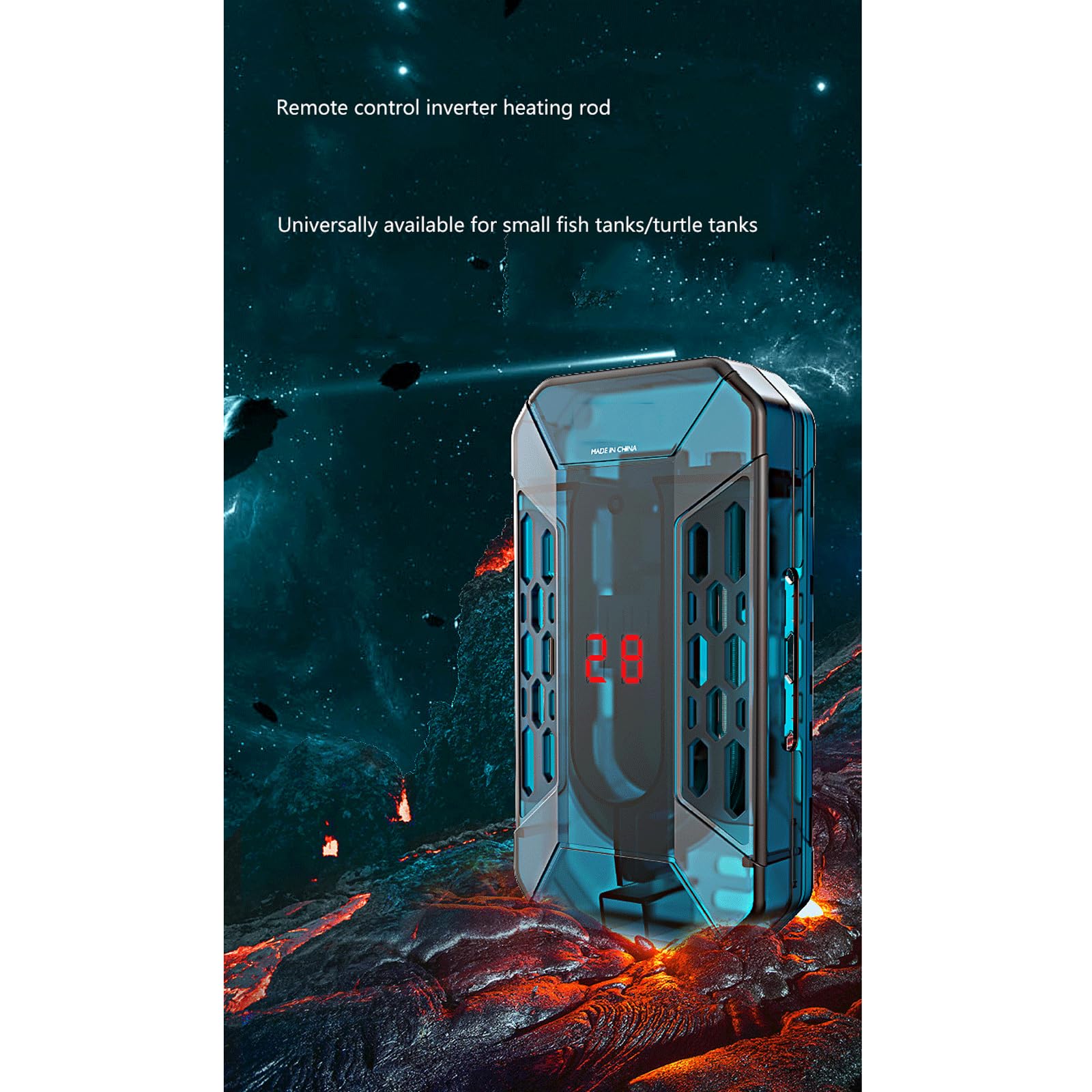 Asta riscaldante per Tartarughe Riscaldatore per Acquario Termostato Automatico Basso Livello dell'Acqua Controllo remoto della Temperatura Adatto, 25 W (150 W)