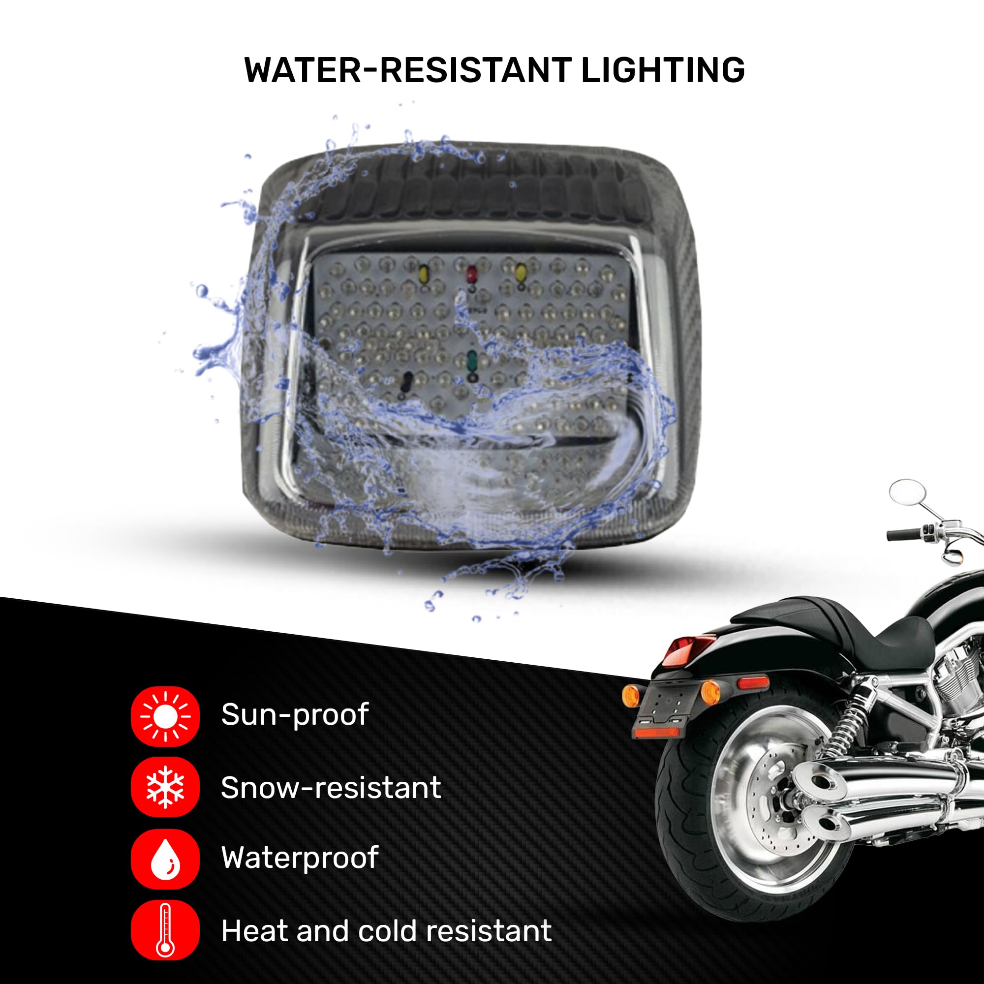 aVDB-moto Fanale Posteriore/Luce Stop LED compatibile con HARLEY DAVIDSON VROD V-ROD NIGHT ROD + Frecce Integrate (Fumè Scuro)