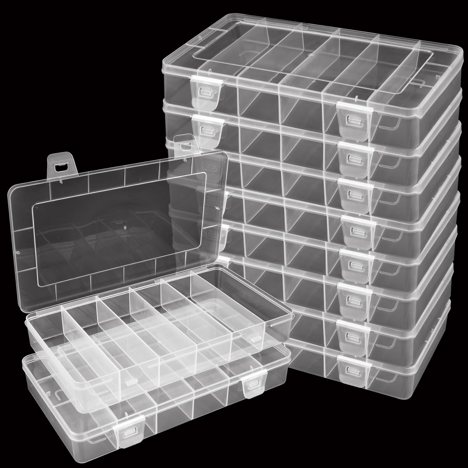 clear plastic tackle boxes for sale Amazon.com: LDXDRU 10 Pcs Clear Tackle Box Organizer, Small Tackle Box,  Transparent 8.2 x 4.6 x 1.3 in Plastic Storage Cases for Fishing Gear,  Beads, Screws and Crafts : Sports & Outdoors