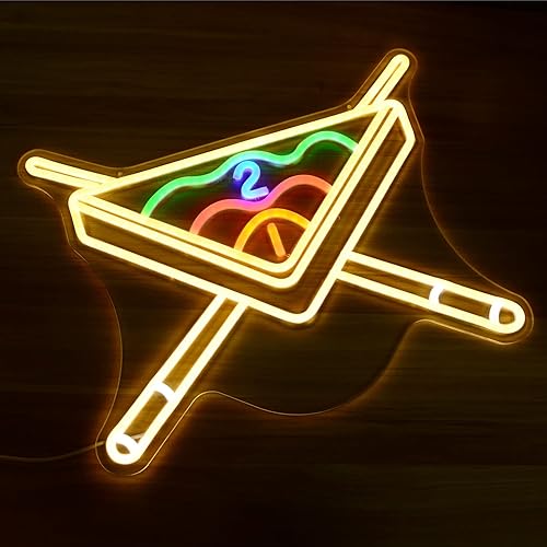 Miniatura 6 de Decoración de bola de billar, letreros de neón con luz LED para gimnasio, bar, club, billar, fiesta, decoración de pared, bolas de mesa de billar