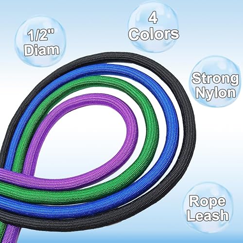 Miniatura 5 de SEPXUFORE Correa de perro de cuerda de 6810 pies, correa de escalada de nailon resistente de 12 pulgada con conexión de cuero a medida, ideal para