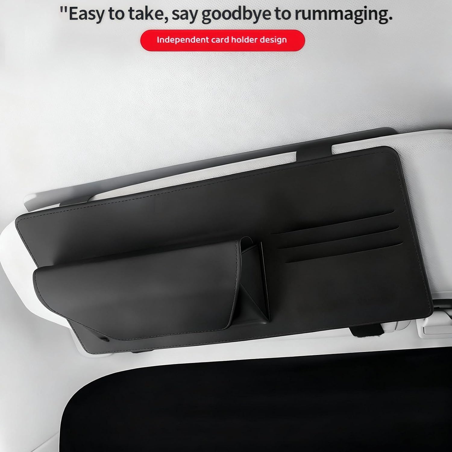 Anti-Glare Sun Visor for Cars, Suitable for Daytime and Nighttime Driving, Blocks UV Rays and Sunlight, Sun Visor Extender with Transparent Anti-Glare Panel and Storage Function