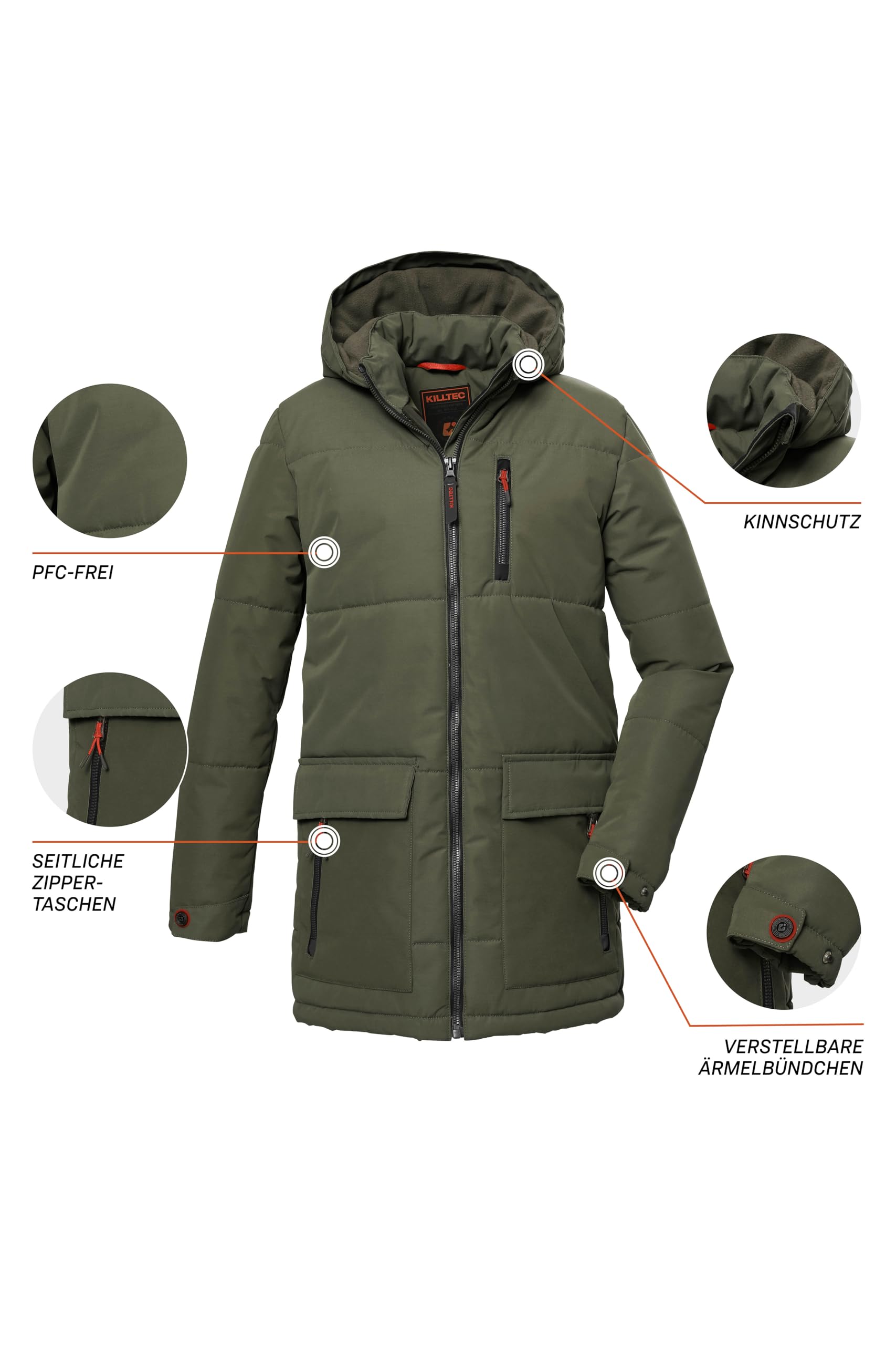 Killtec Kow 135 Bys Qltd Prk Il parka trapuntato con cappuccio/giacca invernale è idrorepellente Boy´s