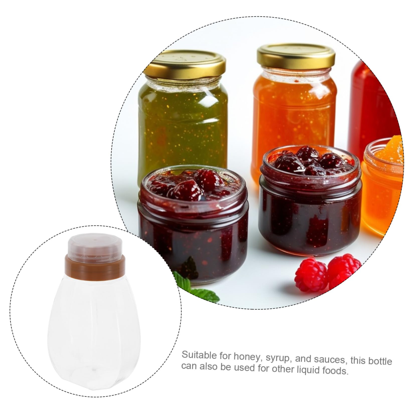 Levemolo Honey Bottle Jars Lids 4 Pack of 720ml Plastic Storage Jars for Honey Dispensing