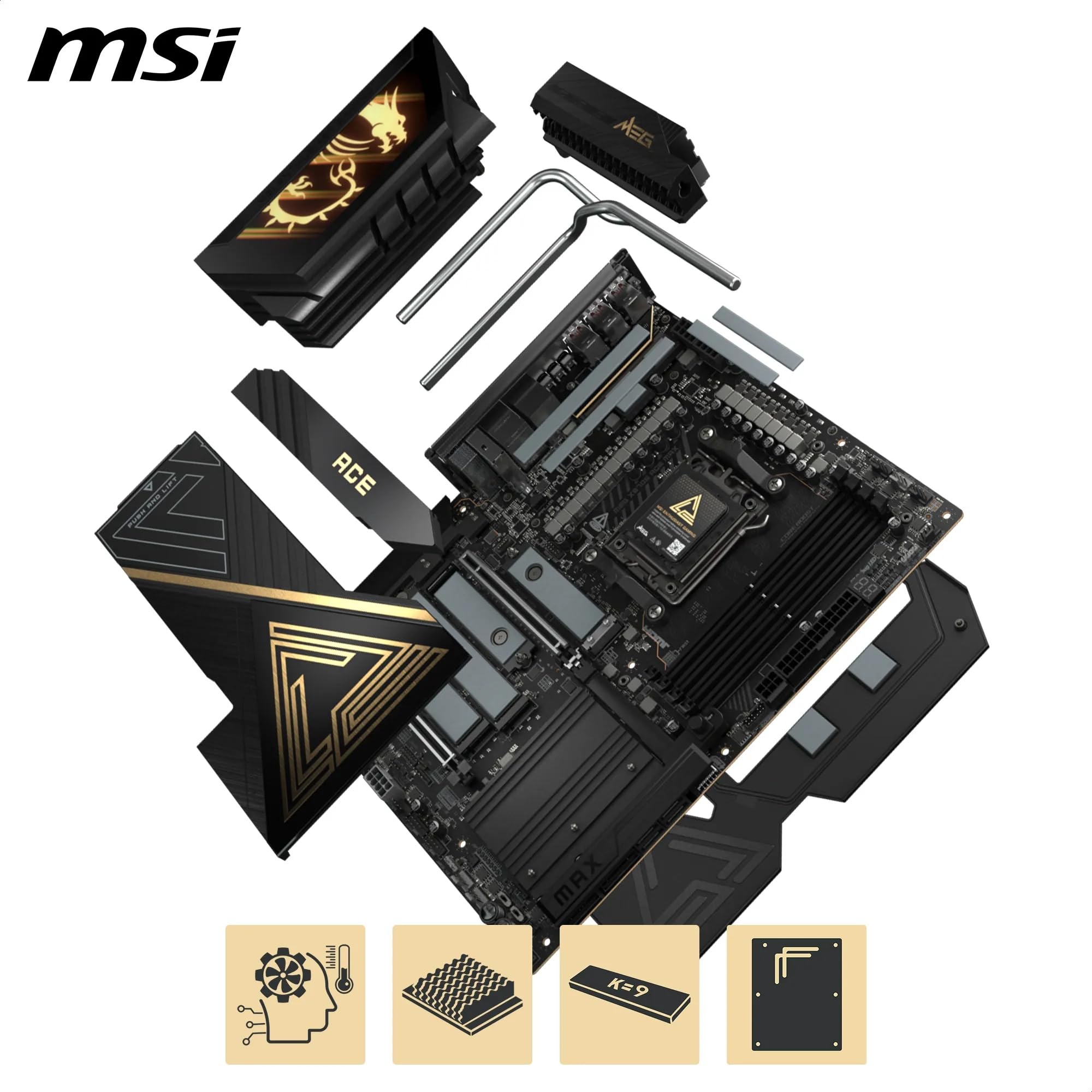 MSI MEG X870E ACE MAX Motherboard, ATX - Supports AMD Ryzen 9000