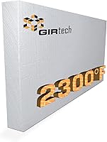 GirTech 2300°F Ceramic Fiber Insulation Board (23.6" x 12" x 2") - Fireproof for Pizza Ovens, Wood Stoves, Kilns, Forges & Fireplaces
