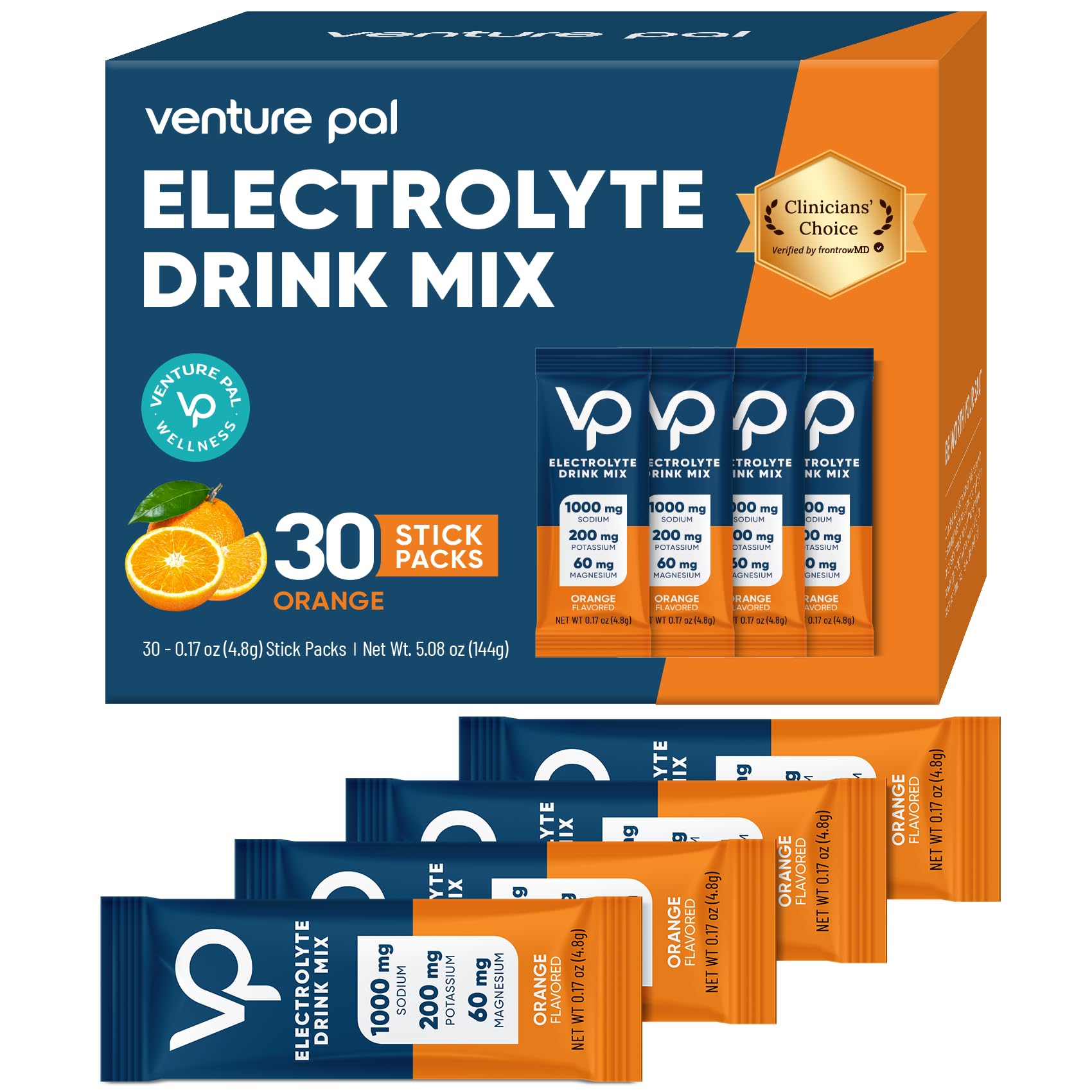Venture Pal High Sodium Sugar Free Electrolytes Powder Packet, 30 Sticks — Amazon image 15