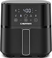 Chefman 4QT Compact Air Fryer with 450°F Hi-Fry Tech, Touchscreen, 4 Presets - Black TurboFry Touch