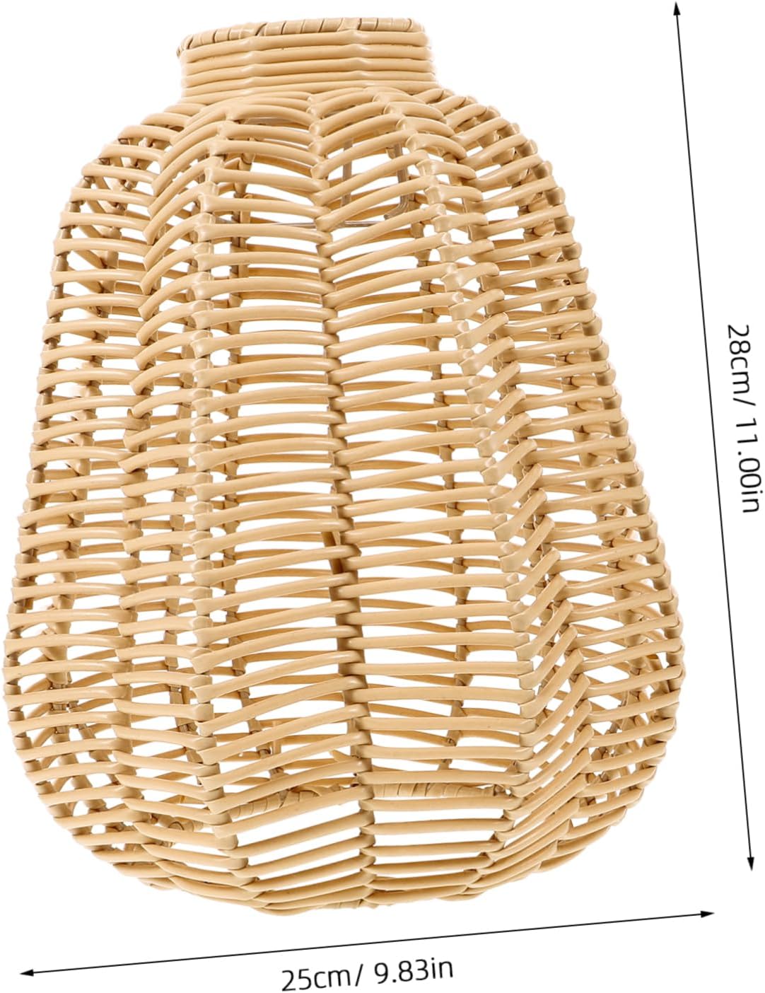 POPETPOP Imitation Rattan Lampshade Pendant Light Cover Rustic Style Light Fixture for Home Decor Versatile Use Dining Room and Hotel Spaces Easy to Install Design