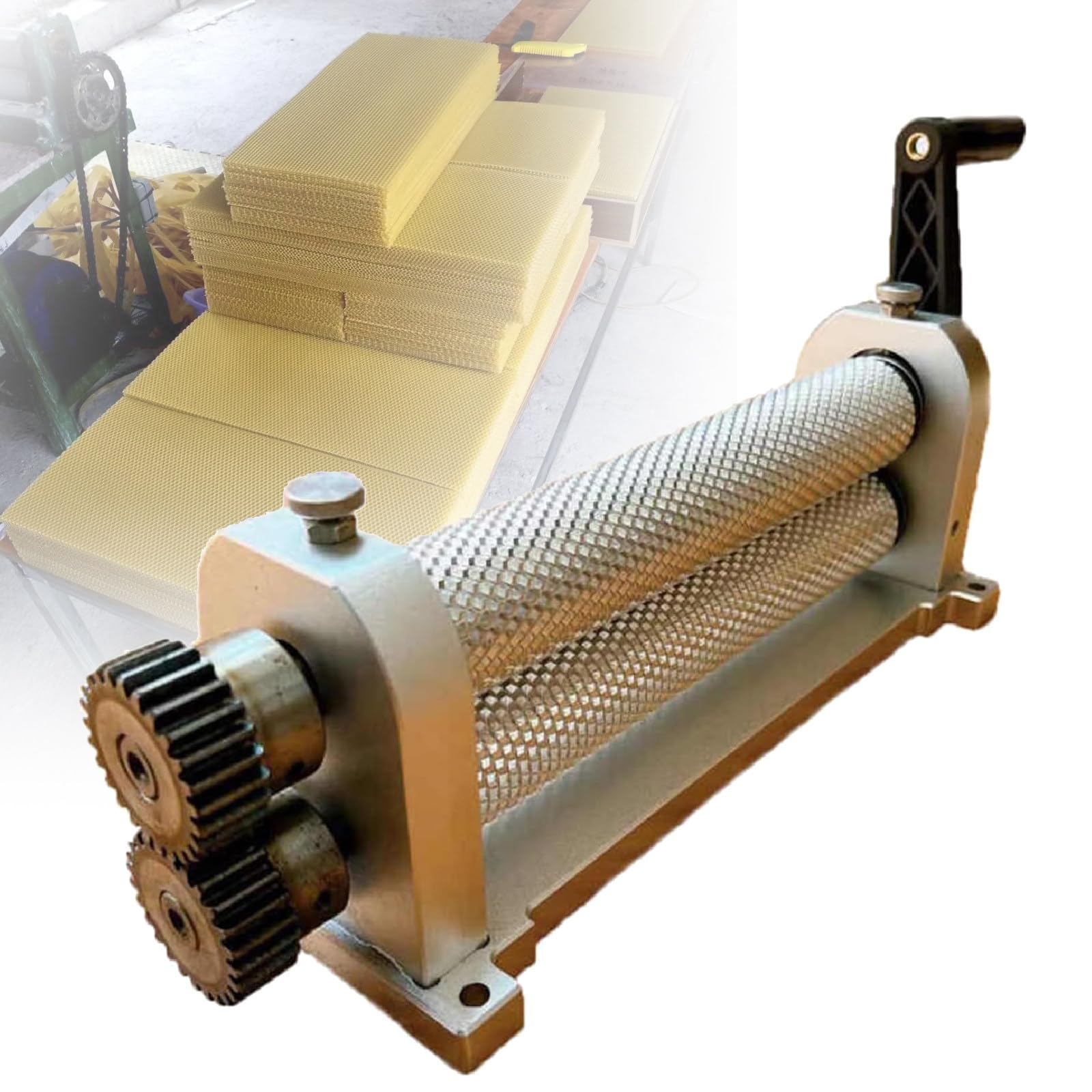 GAYAYAS Manual Beeswax Comb Foundation Machine, 280mm aluminum alloy beeswax roller, beekeeping tools, for Beekeeping and Honey Production 5.4mm